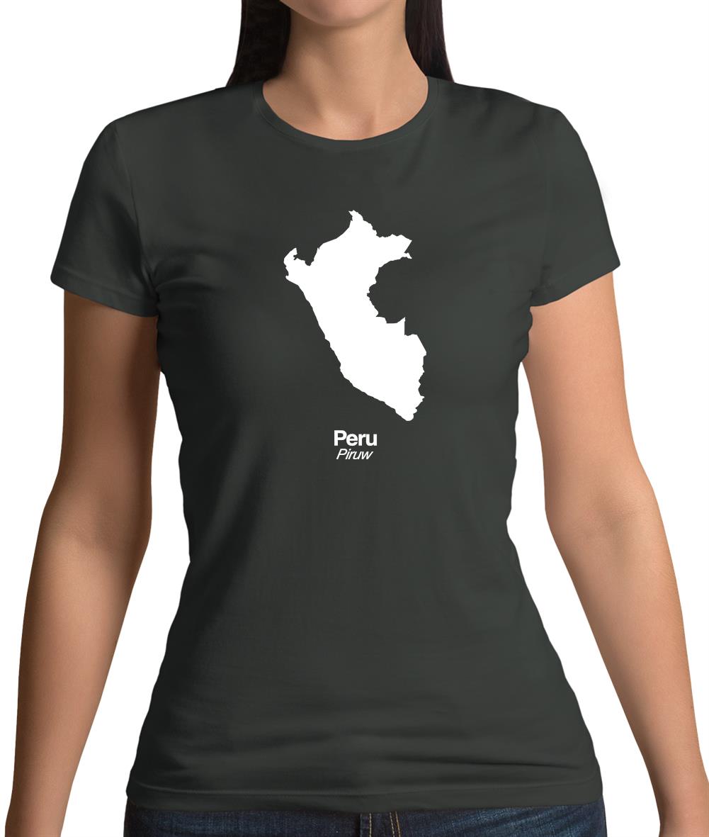 Peru Silhouette Womens T-Shirt Peru Silhouette Womens T-Shirt
