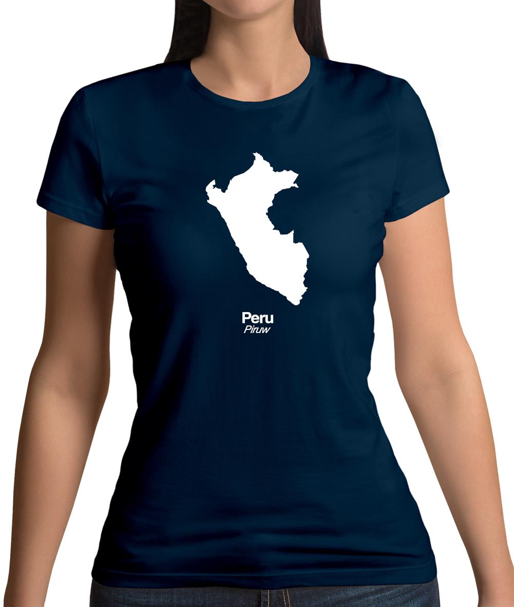 Peru Silhouette Womens T-Shirt Peru Silhouette Womens T-Shirt