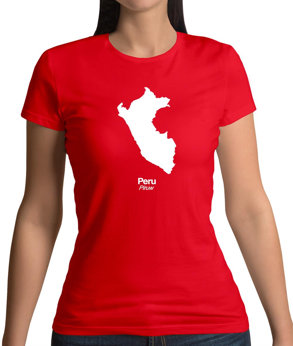 Peru Silhouette Womens T-Shirt Peru Silhouette Womens T-Shirt