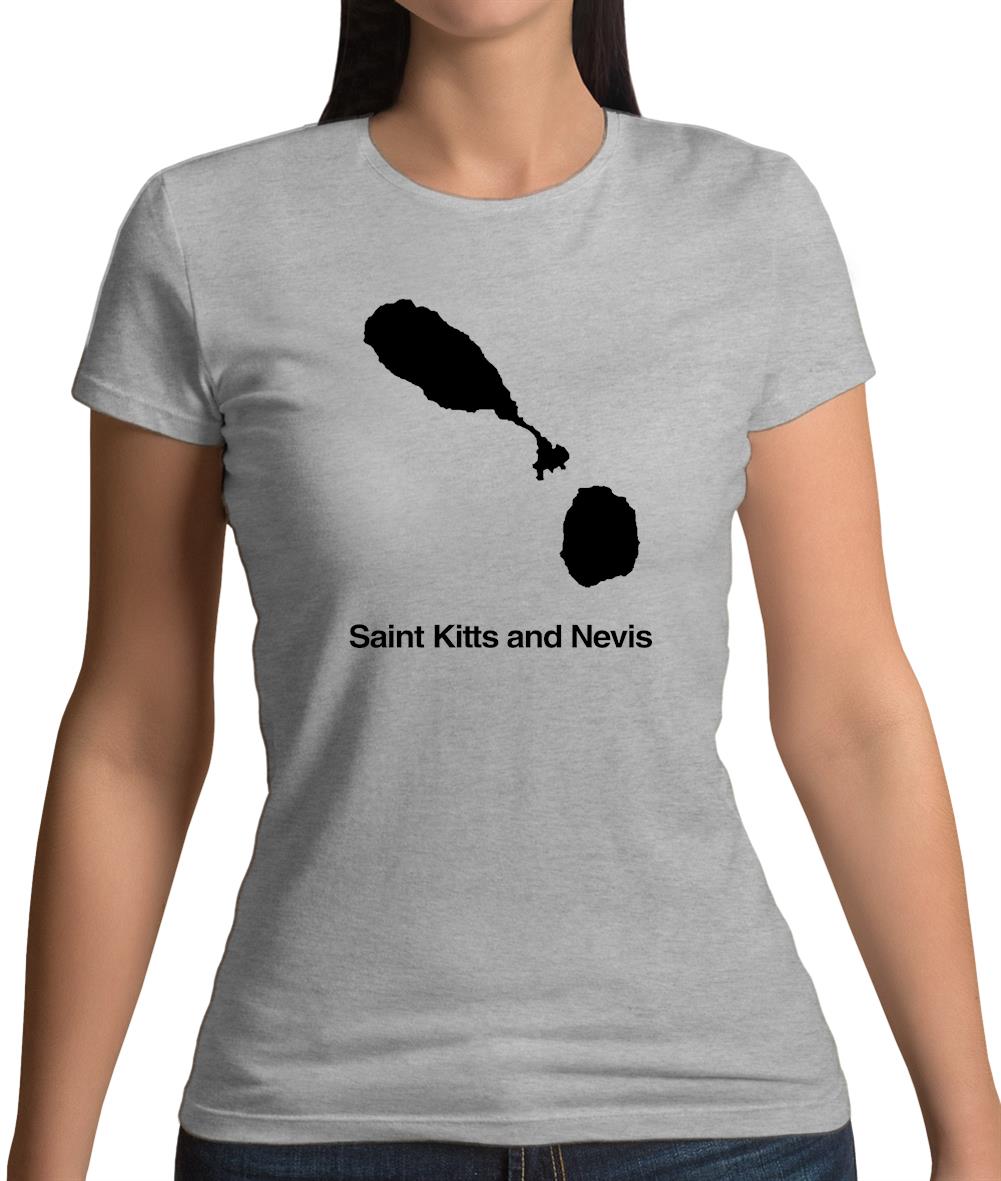 Saint Kitts And Nevis Silhouette Womens T-Shirt Saint Kitts And Nevis Silhouette Womens T-Shirt