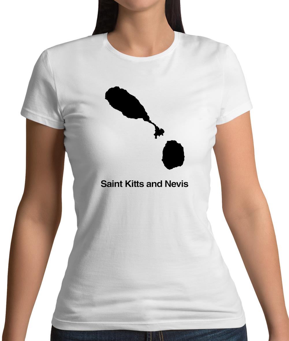 Saint Kitts And Nevis Silhouette Womens T-Shirt Saint Kitts And Nevis Silhouette Womens T-Shirt