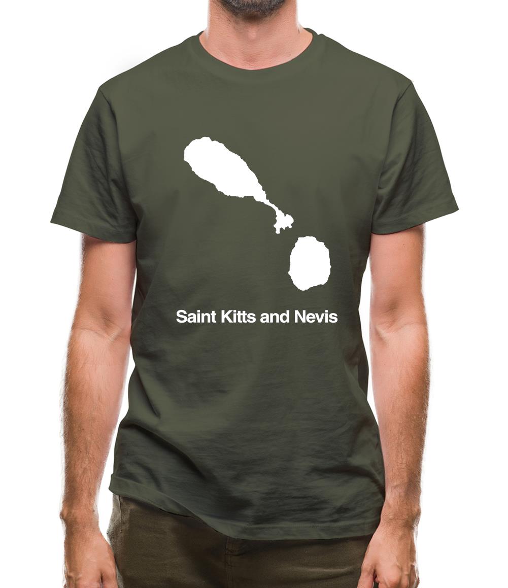 Saint Kitts And Nevis Silhouette Mens T-Shirt Saint Kitts And Nevis Silhouette Mens T-Shirt