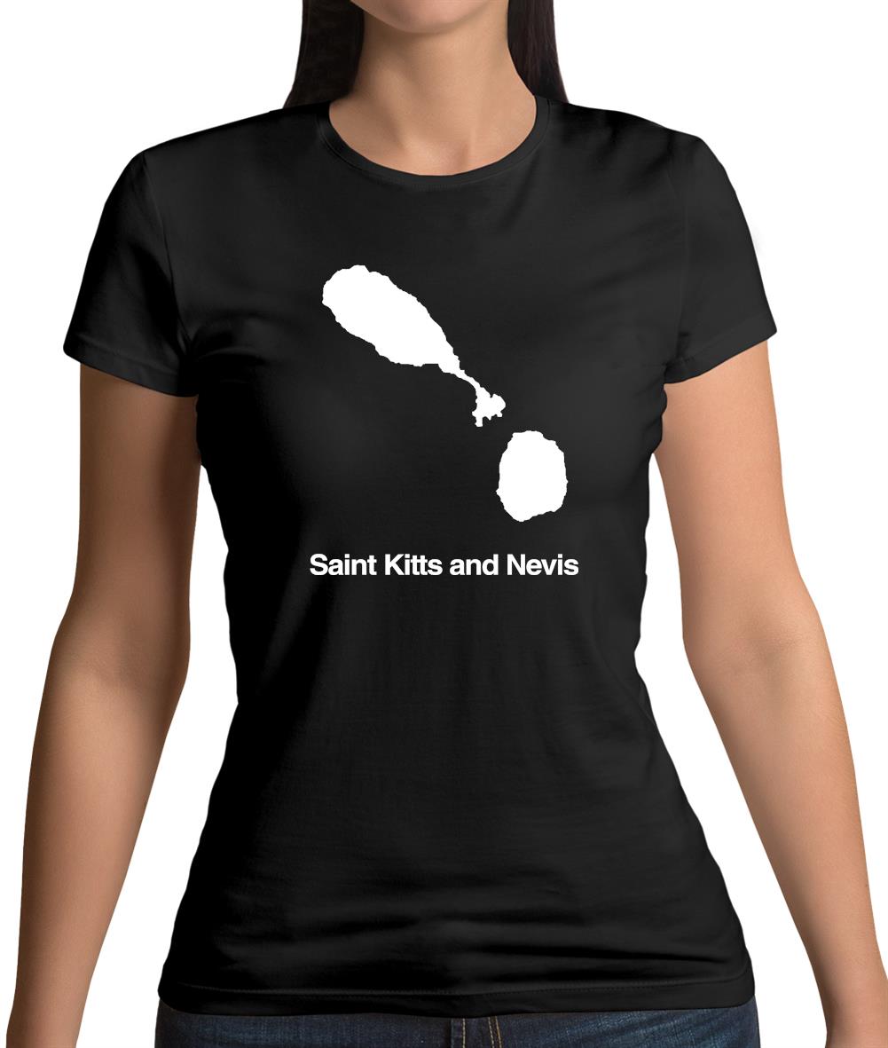 Saint Kitts And Nevis Silhouette Womens T-Shirt Saint Kitts And Nevis Silhouette Womens T-Shirt