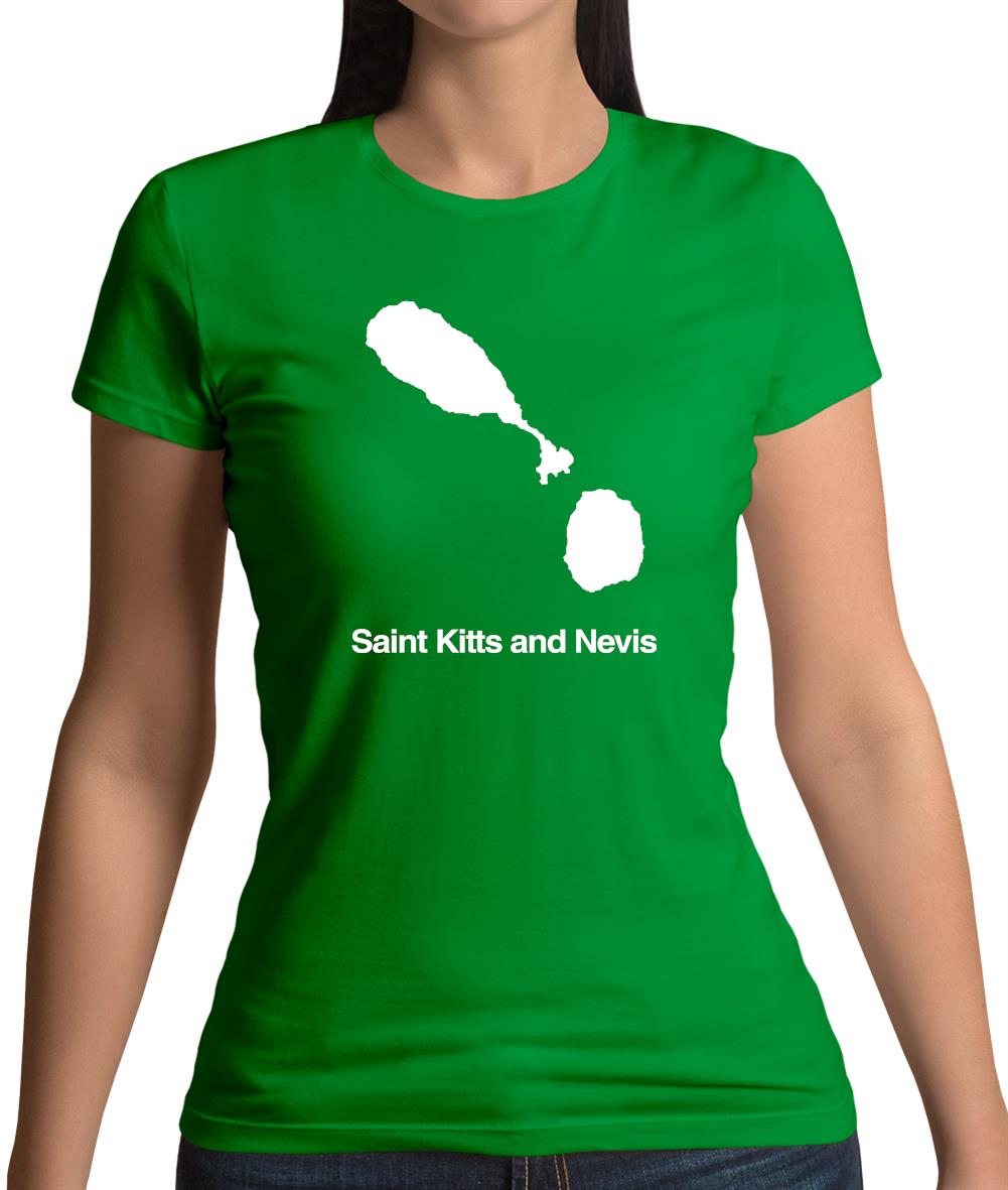 Saint Kitts And Nevis Silhouette Womens T-Shirt Saint Kitts And Nevis Silhouette Womens T-Shirt