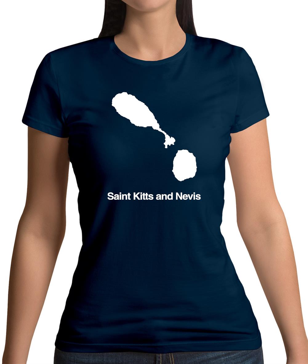 Saint Kitts And Nevis Silhouette Womens T-Shirt Saint Kitts And Nevis Silhouette Womens T-Shirt