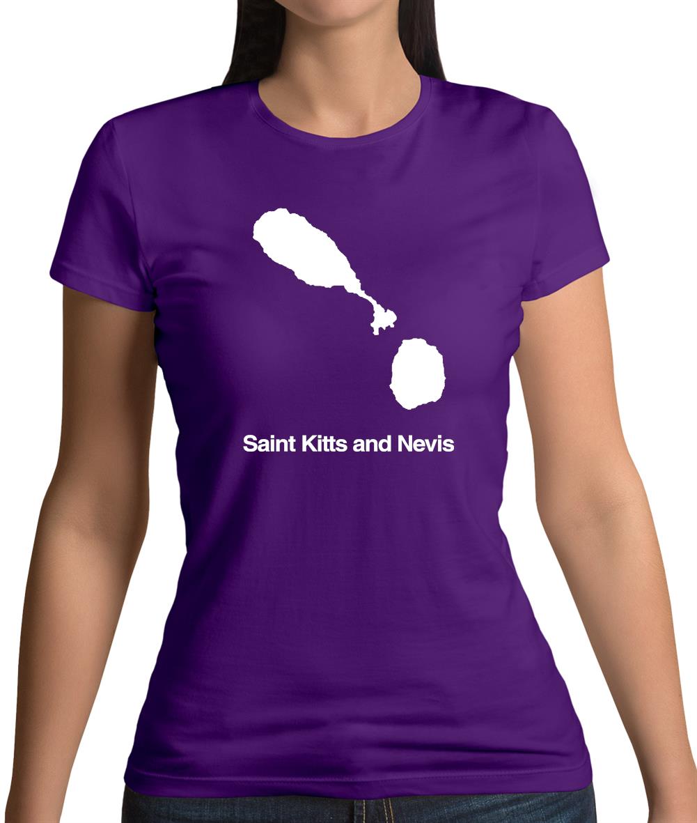 Saint Kitts And Nevis Silhouette Womens T-Shirt Saint Kitts And Nevis Silhouette Womens T-Shirt