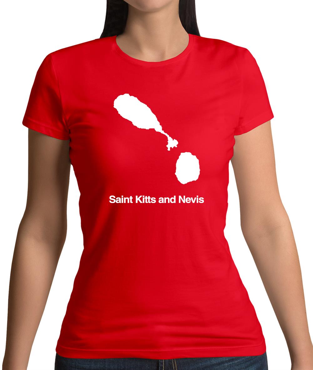 Saint Kitts And Nevis Silhouette Womens T-Shirt Saint Kitts And Nevis Silhouette Womens T-Shirt