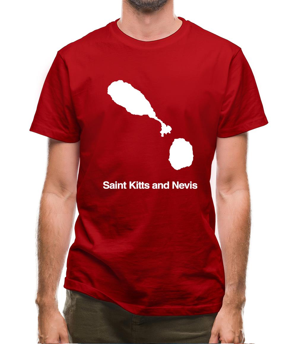 Saint Kitts And Nevis Silhouette Mens T-Shirt