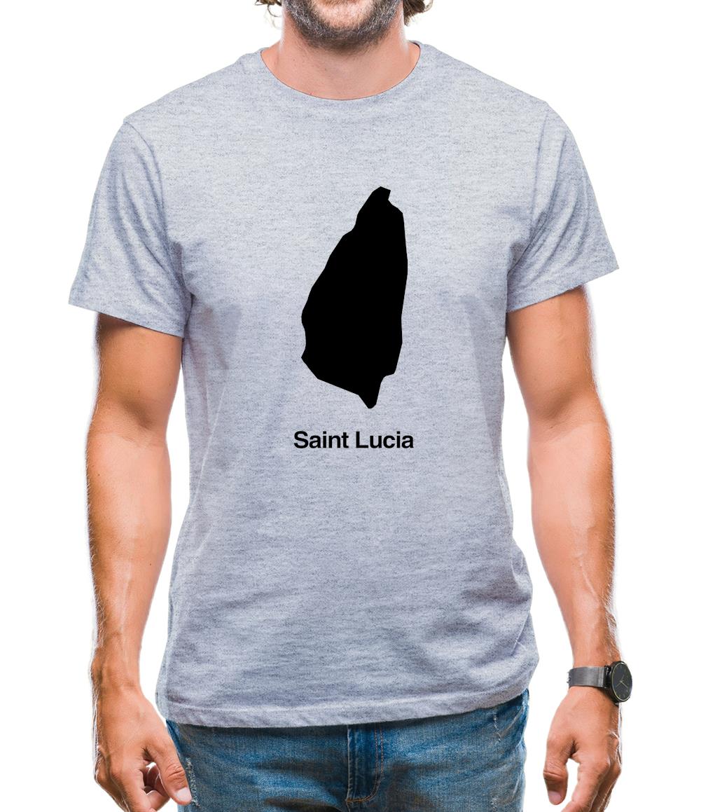 Saint Lucia Silhouette Mens T-Shirt Saint Lucia Silhouette Mens T-Shirt