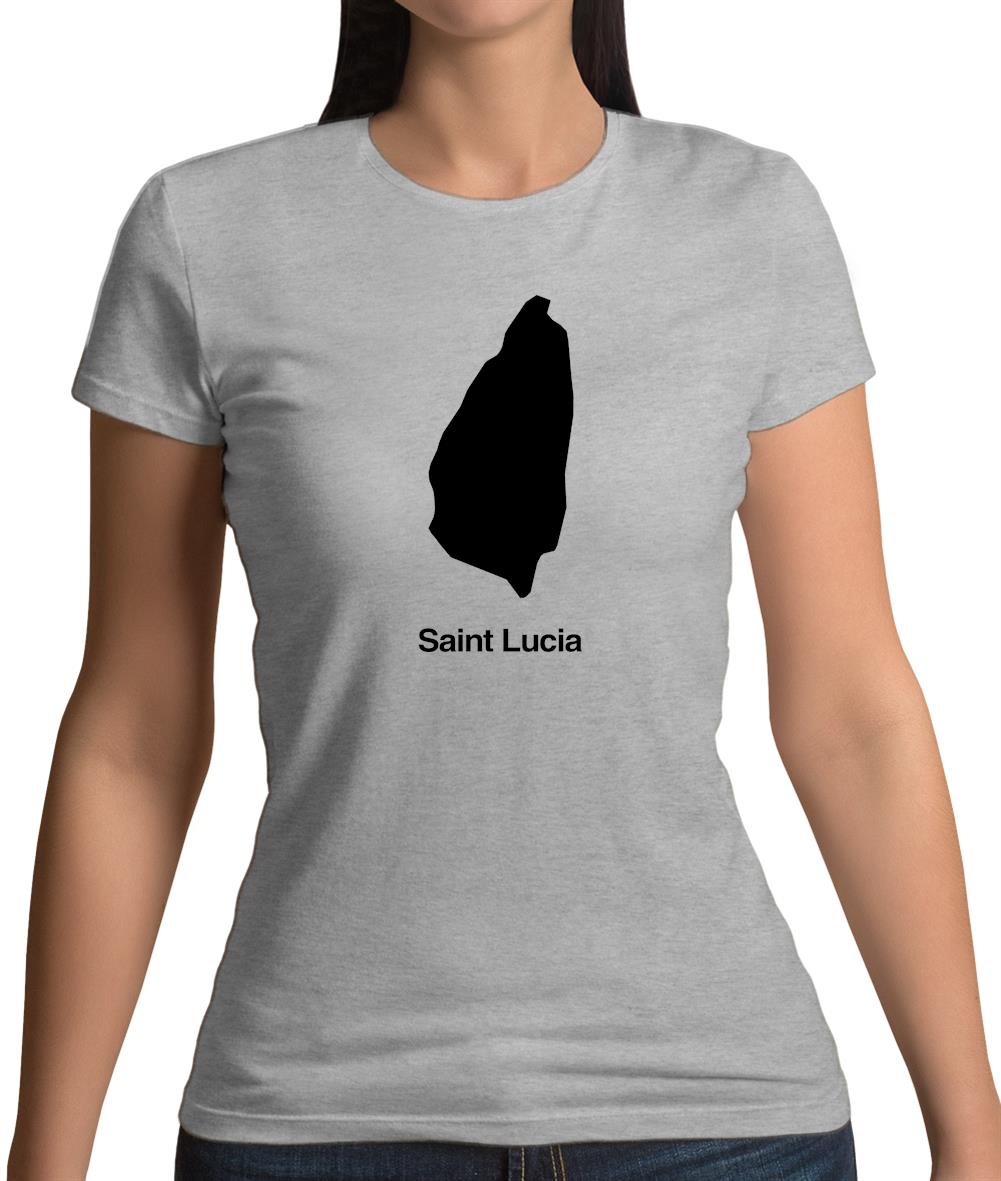 Saint Lucia Silhouette Womens T-Shirt Saint Lucia Silhouette Womens T-Shirt