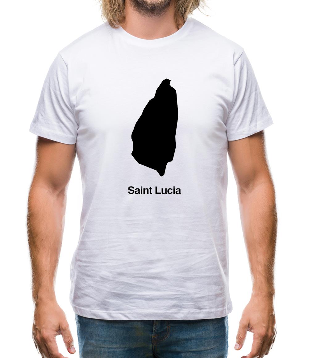 Saint Lucia Silhouette Mens T-Shirt Saint Lucia Silhouette Mens T-Shirt