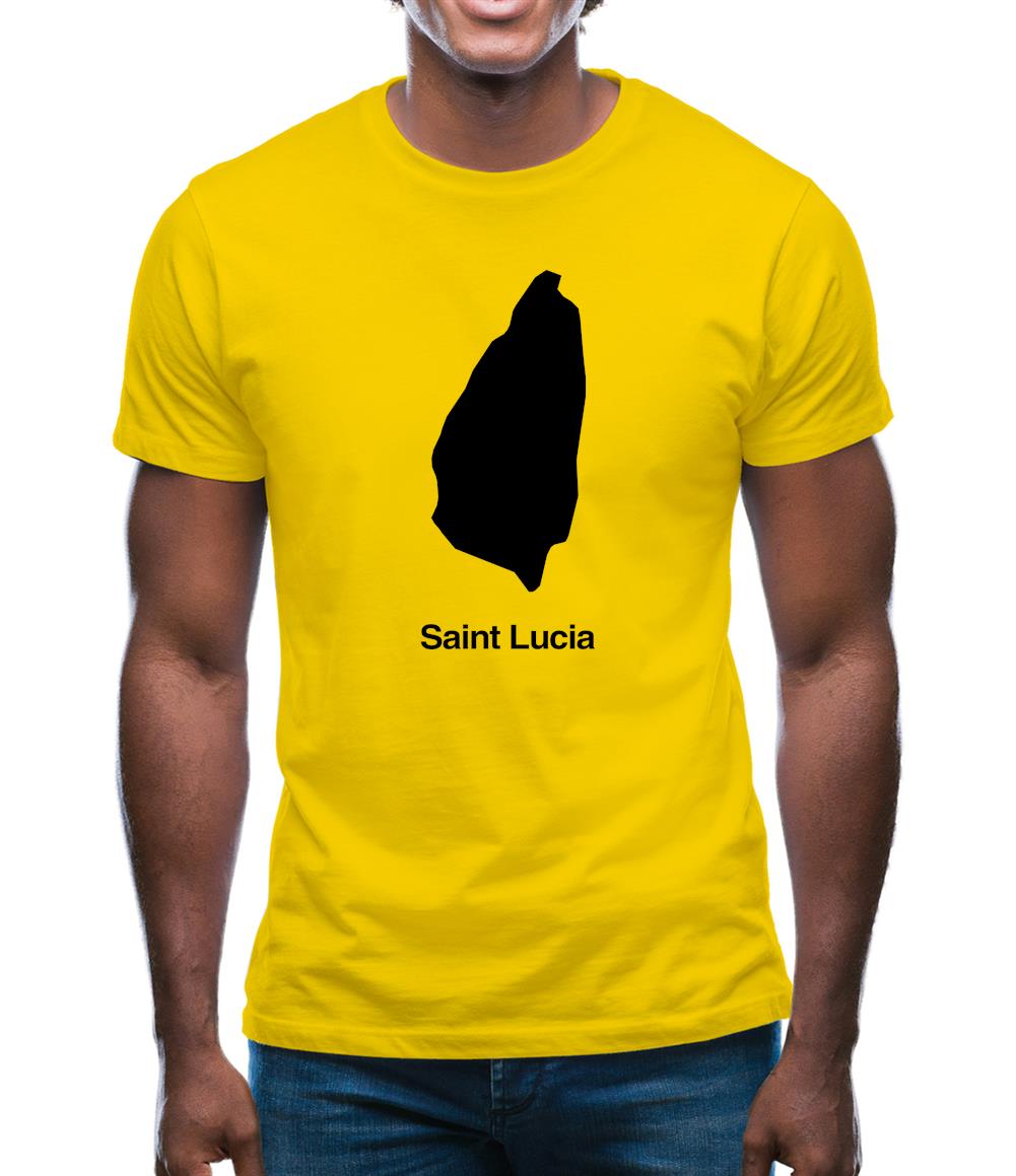 Saint Lucia Silhouette Mens T-Shirt Saint Lucia Silhouette Mens T-Shirt