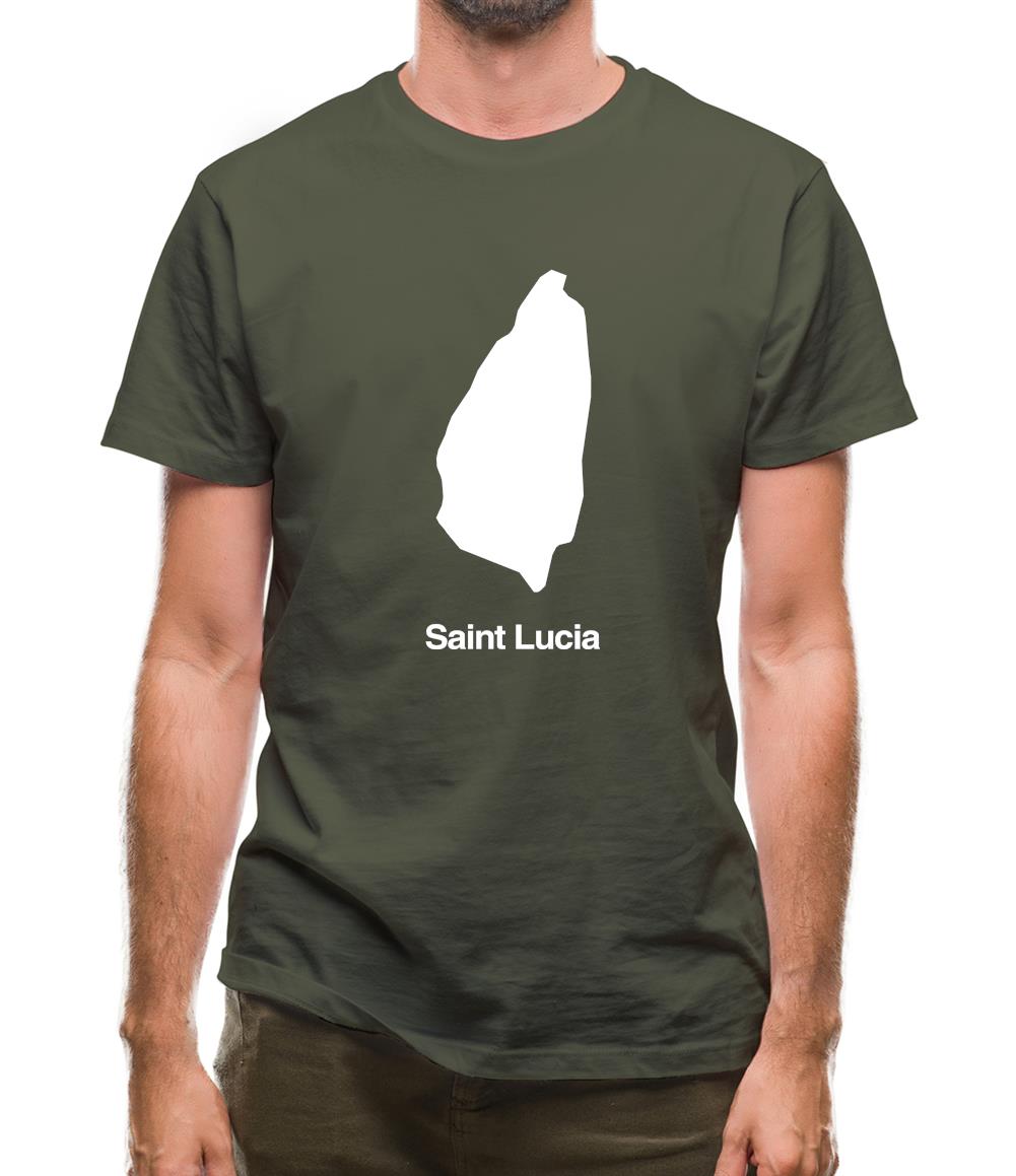 Saint Lucia Silhouette Mens T-Shirt Saint Lucia Silhouette Mens T-Shirt