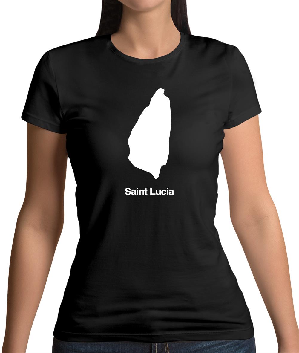 Saint Lucia Silhouette Womens T-Shirt Saint Lucia Silhouette Womens T-Shirt