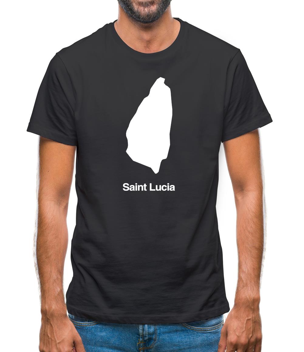 Saint Lucia Silhouette Mens T-Shirt