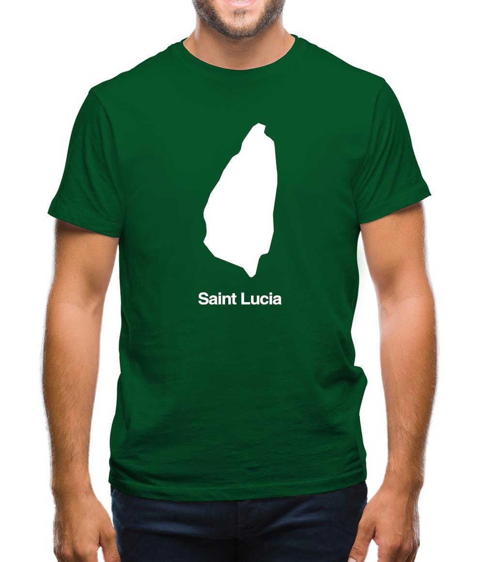 Saint Lucia Silhouette Mens T-Shirt Saint Lucia Silhouette Mens T-Shirt