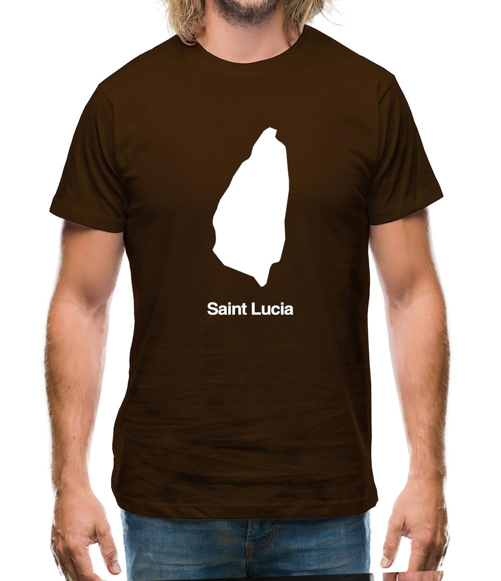 Saint Lucia Silhouette Mens T-Shirt Saint Lucia Silhouette Mens T-Shirt