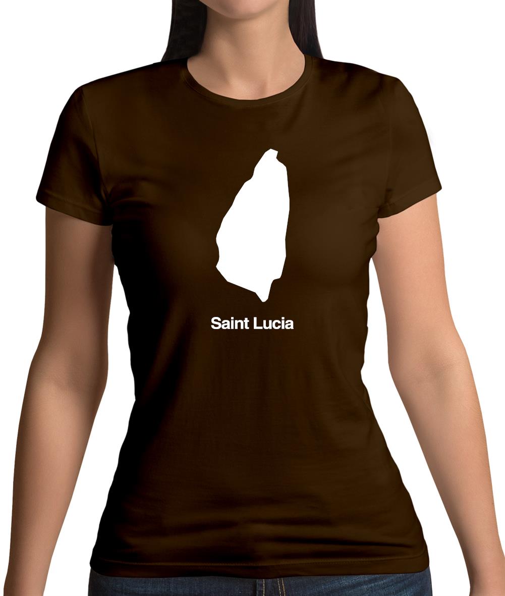 Saint Lucia Silhouette Womens T-Shirt Saint Lucia Silhouette Womens T-Shirt