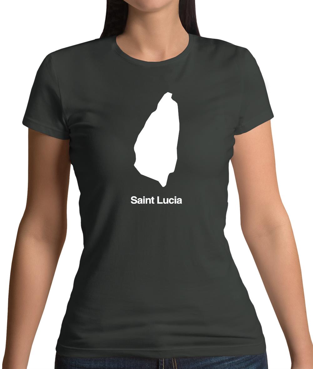 Saint Lucia Silhouette Womens T-Shirt Saint Lucia Silhouette Womens T-Shirt