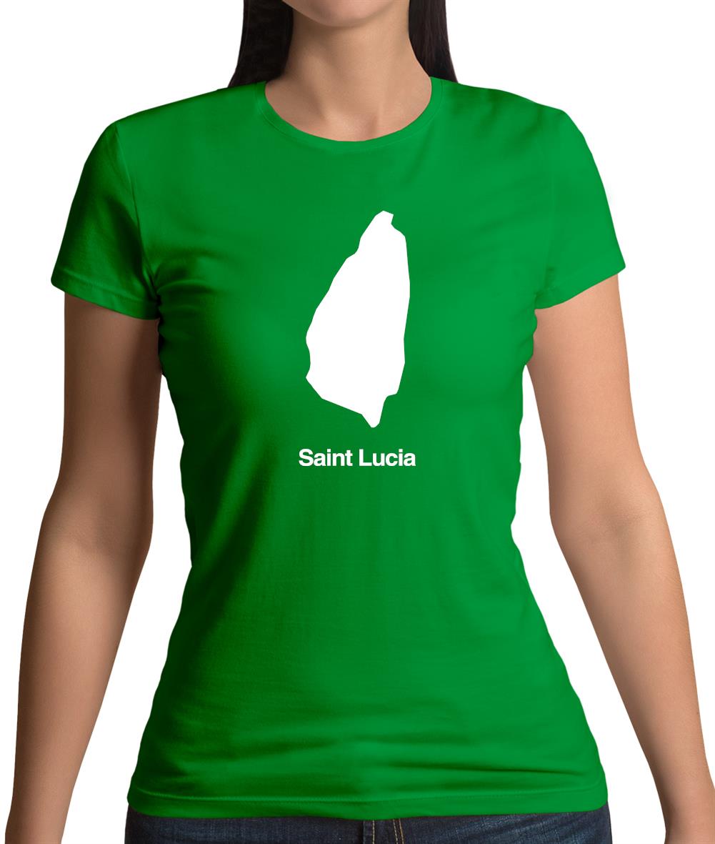 Saint Lucia Silhouette Womens T-Shirt Saint Lucia Silhouette Womens T-Shirt
