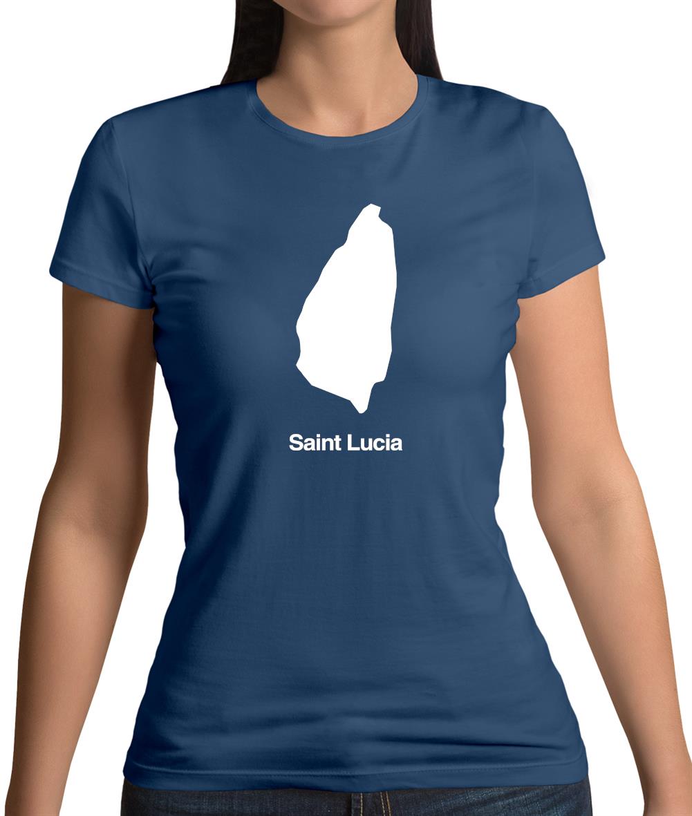 Saint Lucia Silhouette Womens T-Shirt Saint Lucia Silhouette Womens T-Shirt