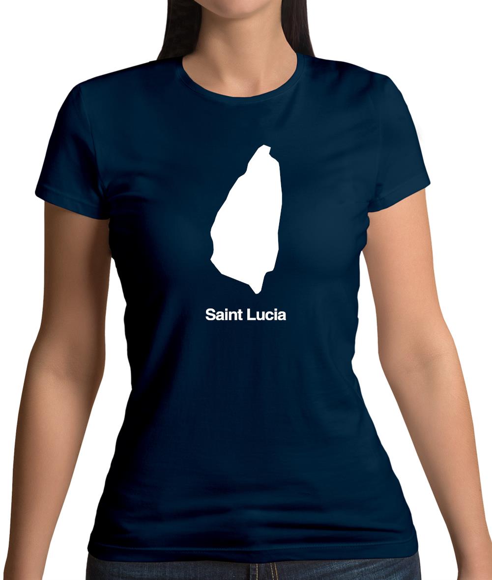 Saint Lucia Silhouette Womens T-Shirt Saint Lucia Silhouette Womens T-Shirt