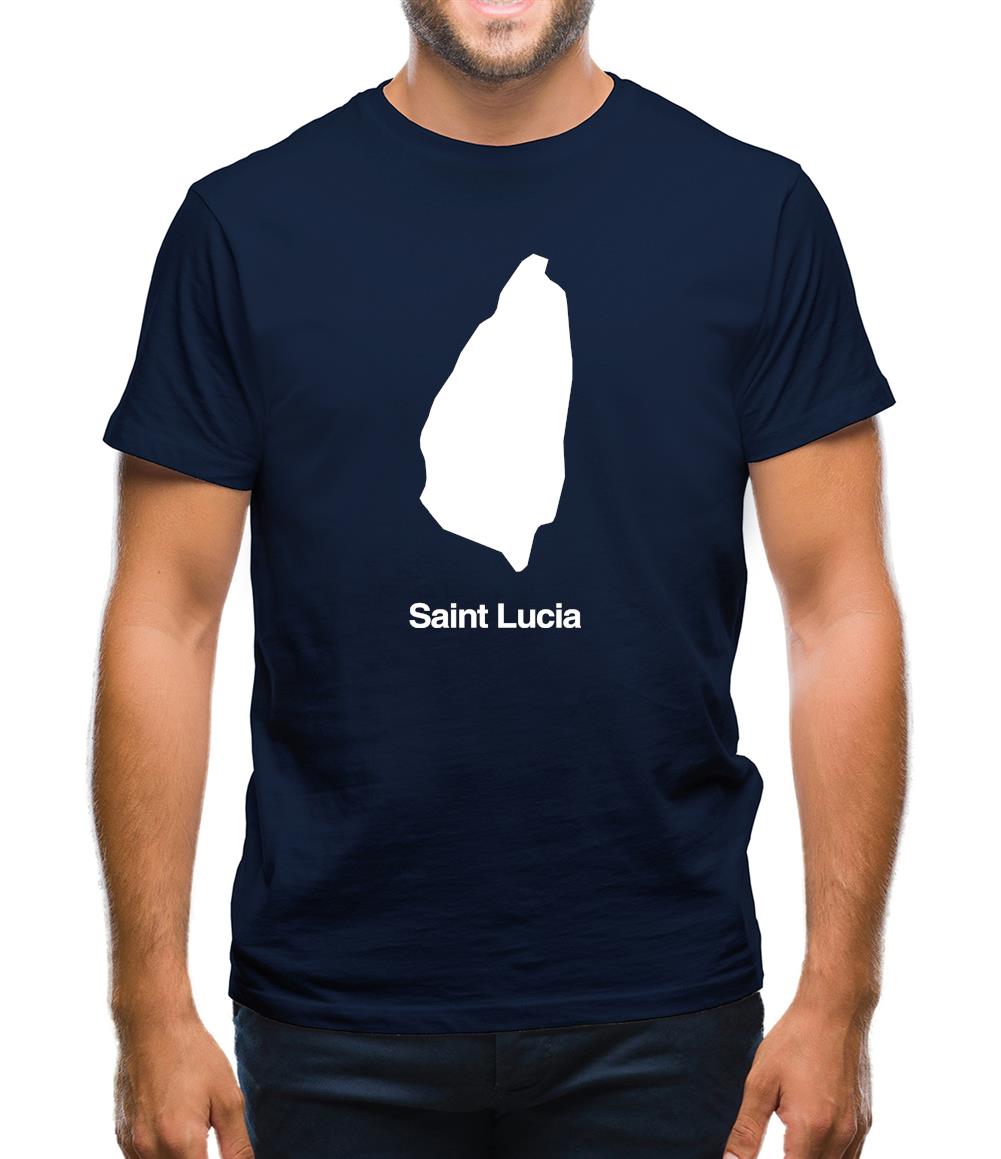 Saint Lucia Silhouette Mens T-Shirt Saint Lucia Silhouette Mens T-Shirt