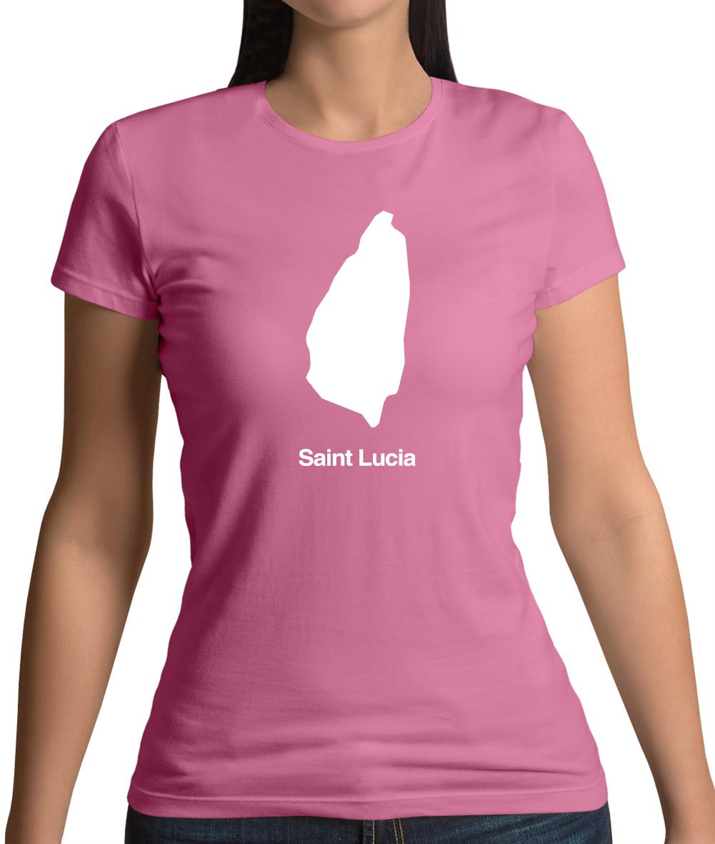 Saint Lucia Silhouette Womens T-Shirt Saint Lucia Silhouette Womens T-Shirt