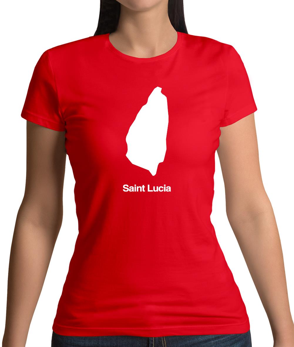 Saint Lucia Silhouette Womens T-Shirt Saint Lucia Silhouette Womens T-Shirt