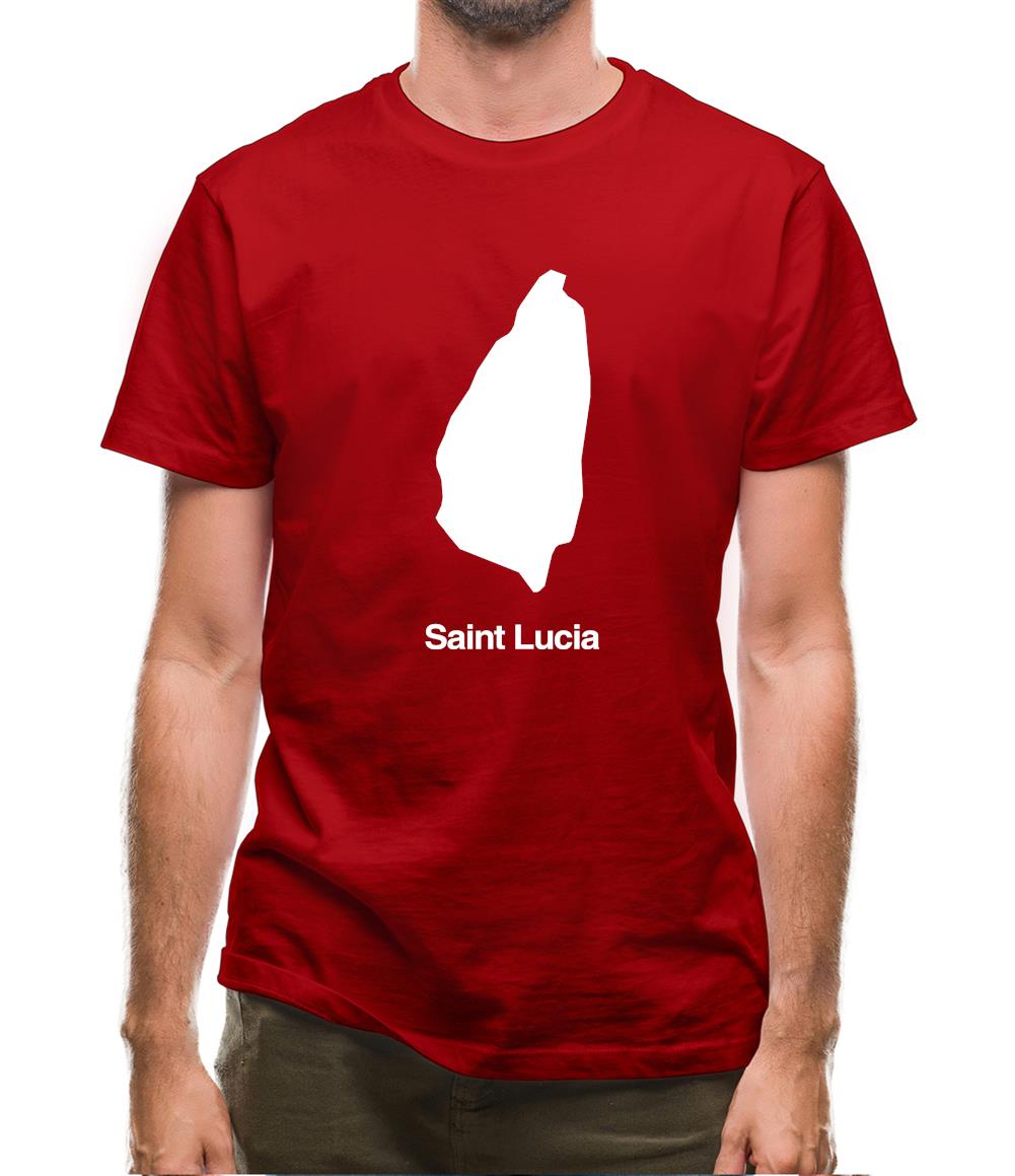 Saint Lucia Silhouette Mens T-Shirt Saint Lucia Silhouette Mens T-Shirt
