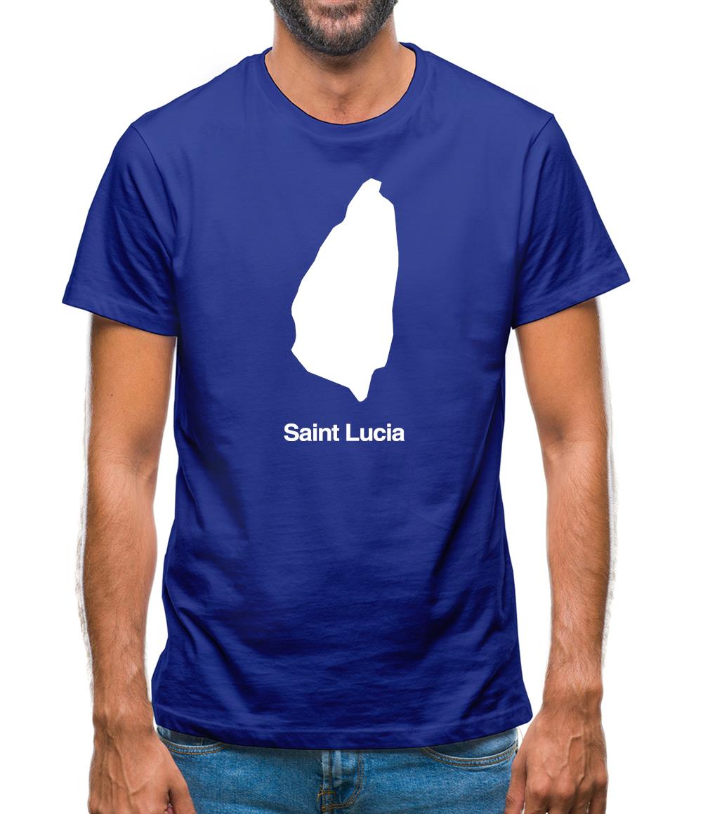 Saint Lucia Silhouette Mens T-Shirt Saint Lucia Silhouette Mens T-Shirt