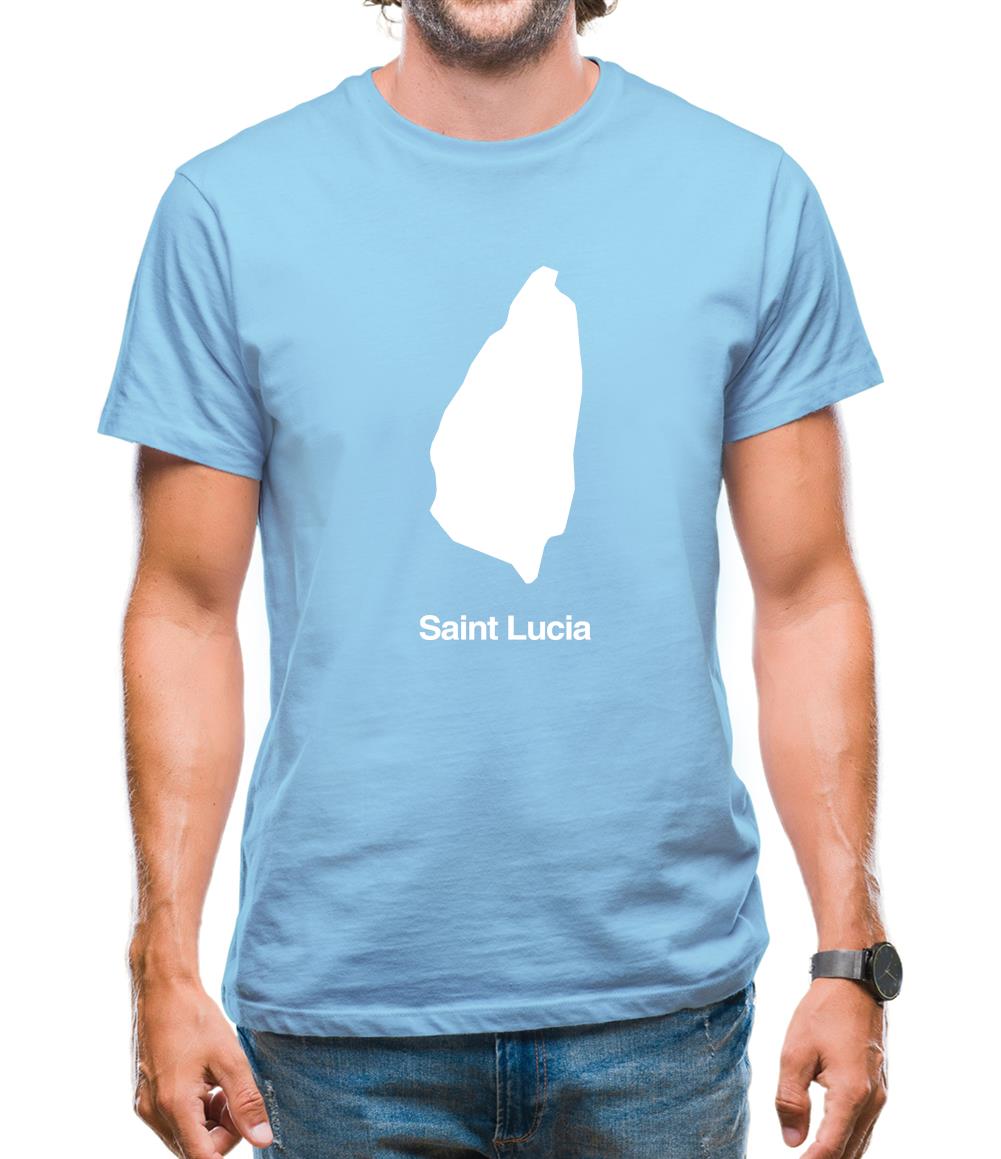 Saint Lucia Silhouette Mens T-Shirt Saint Lucia Silhouette Mens T-Shirt
