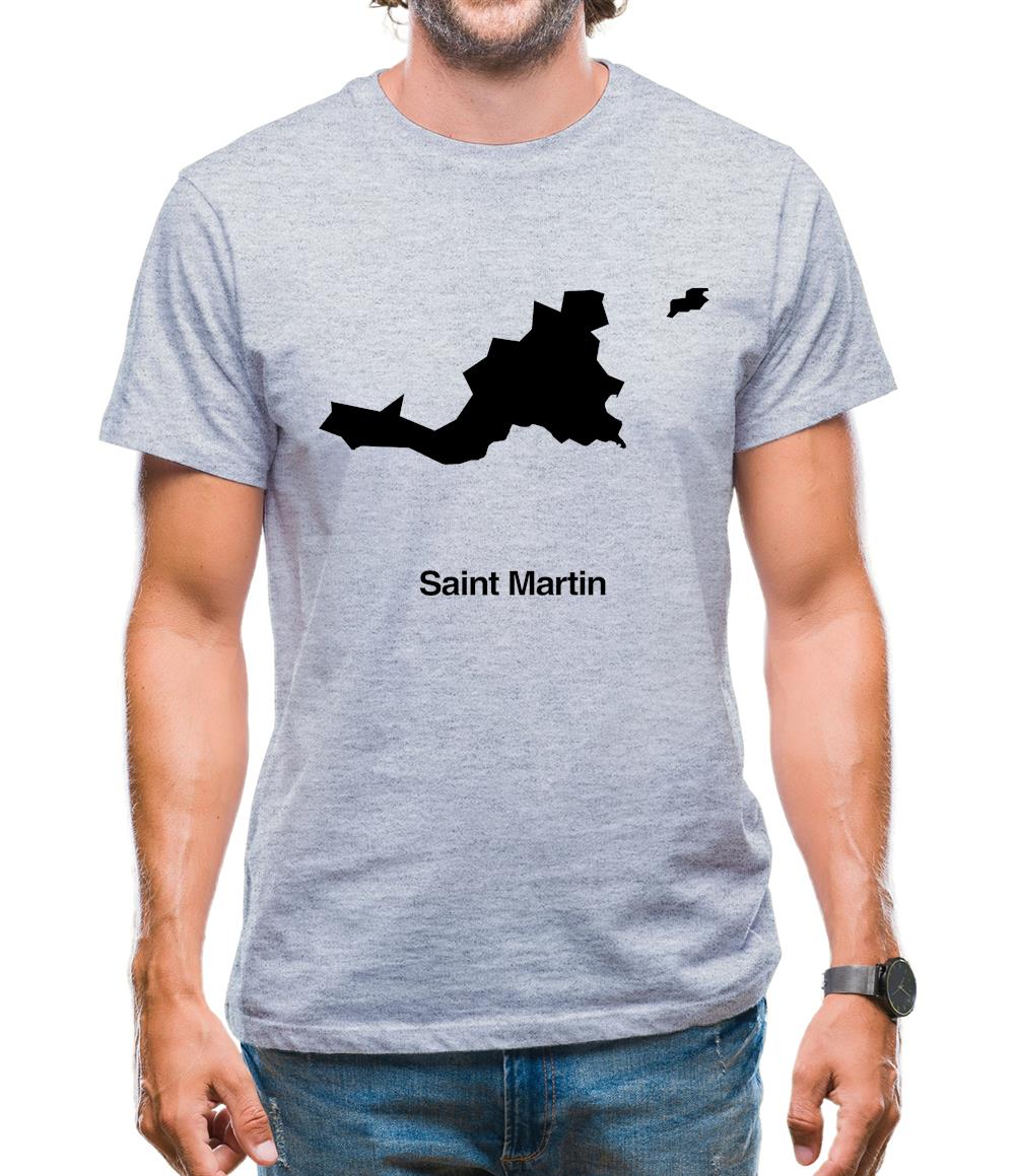 Saint Martin Silhouette Mens T-Shirt Saint Martin Silhouette Mens T-Shirt