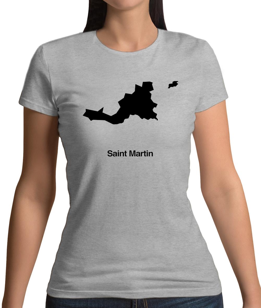 Saint Martin Silhouette Womens T-Shirt Saint Martin Silhouette Womens T-Shirt