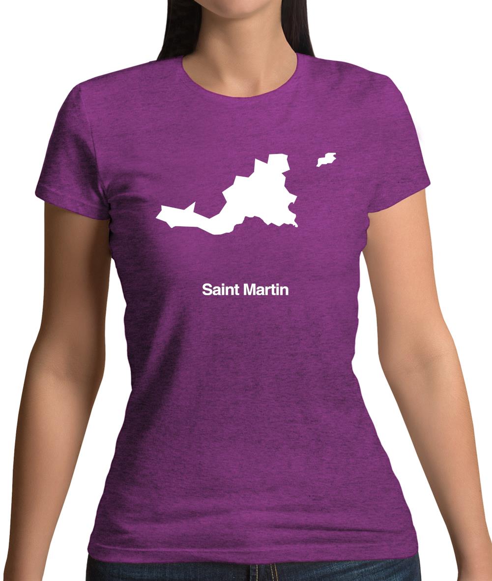 Saint Martin Silhouette Womens T-Shirt Saint Martin Silhouette Womens T-Shirt