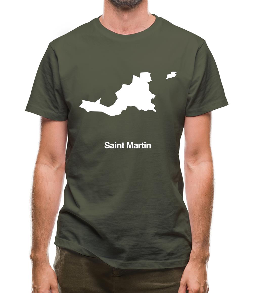 Saint Martin Silhouette Mens T-Shirt Saint Martin Silhouette Mens T-Shirt