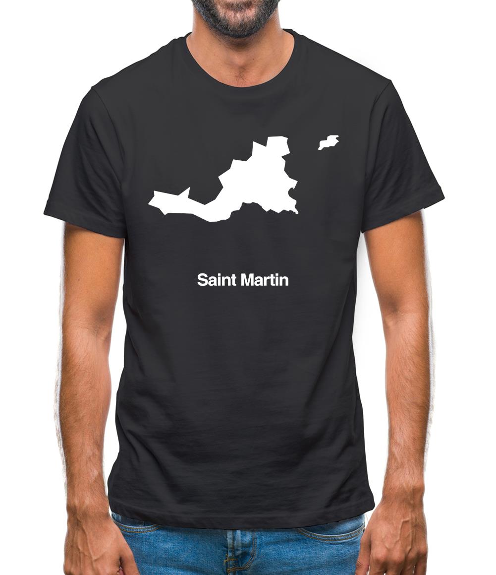 Saint Martin Silhouette Mens T-Shirt Saint Martin Silhouette Mens T-Shirt