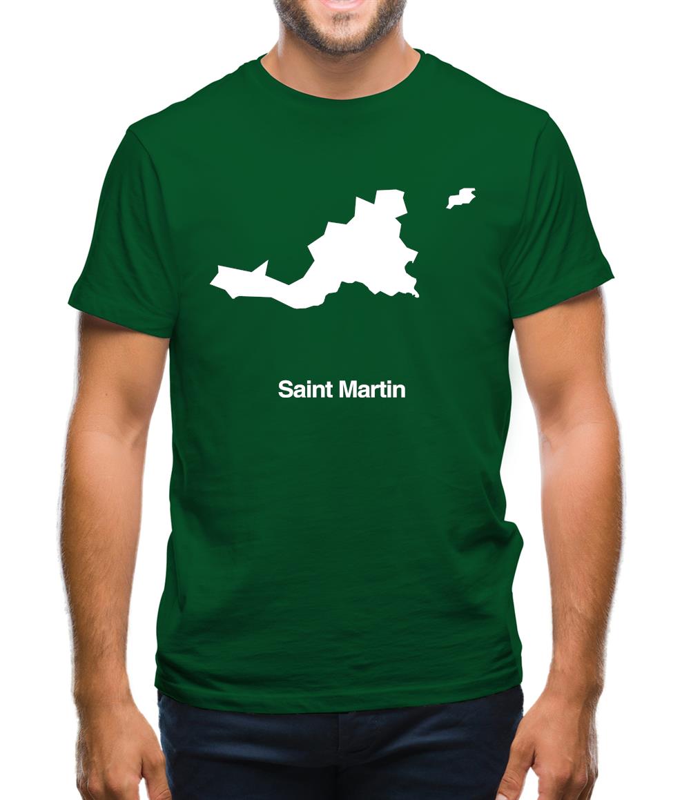 Saint Martin Silhouette Mens T-Shirt Saint Martin Silhouette Mens T-Shirt