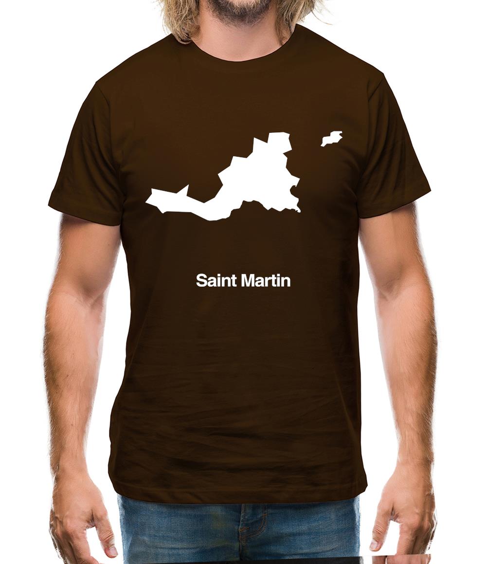 Saint Martin Silhouette Mens T-Shirt Saint Martin Silhouette Mens T-Shirt