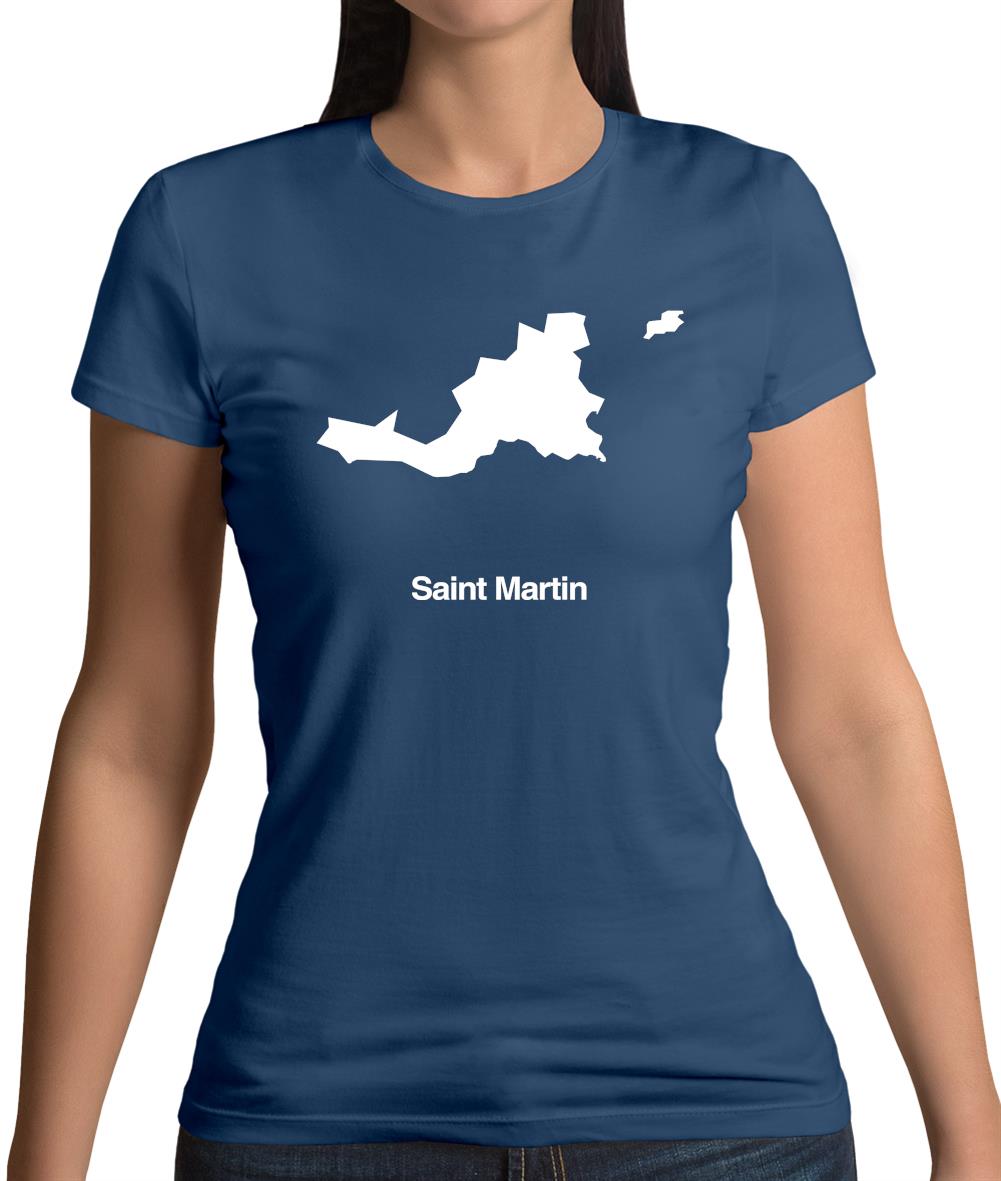 Saint Martin Silhouette Womens T-Shirt Saint Martin Silhouette Womens T-Shirt