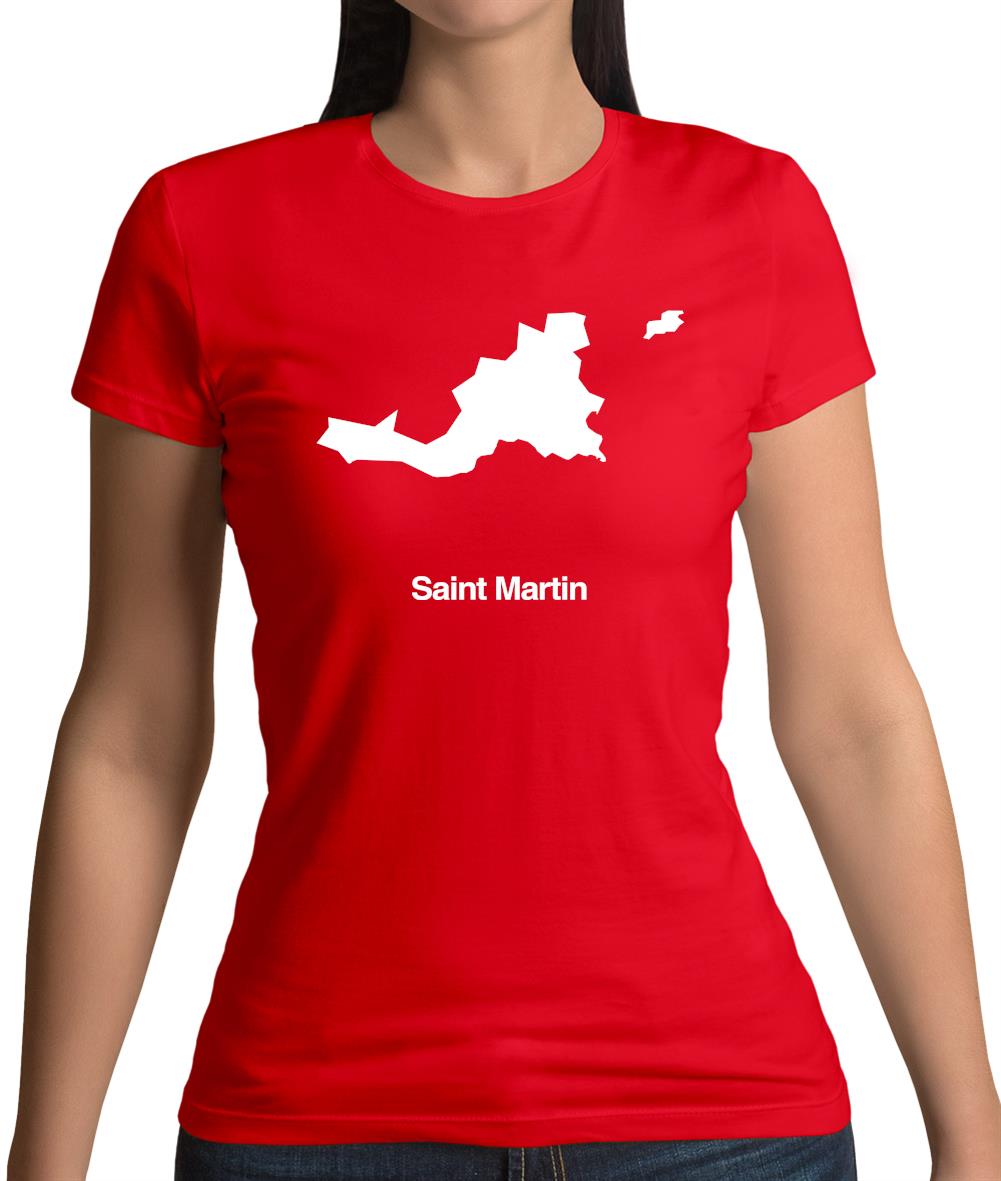 Saint Martin Silhouette Womens T-Shirt Saint Martin Silhouette Womens T-Shirt