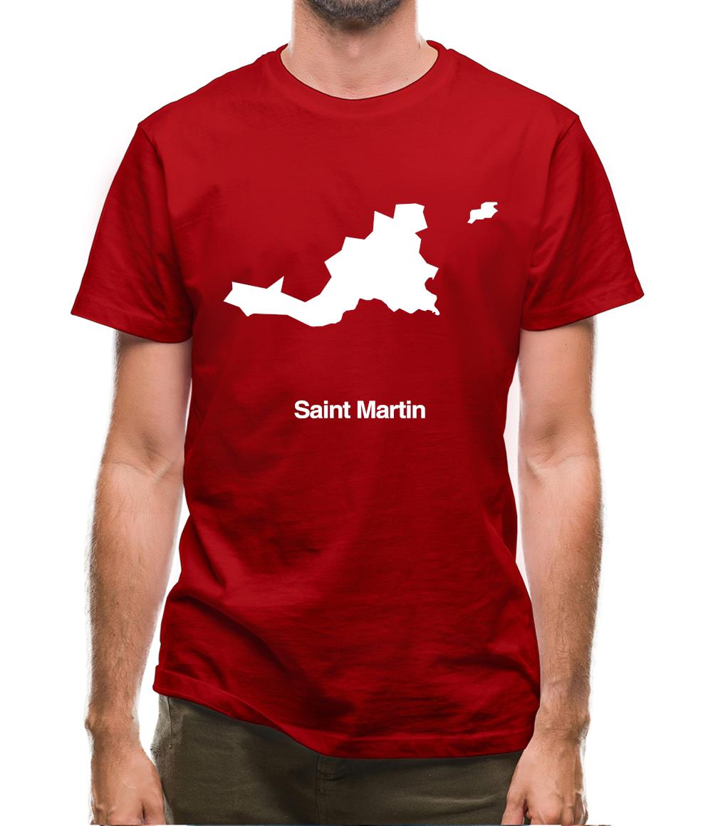 Saint Martin Silhouette Mens T-Shirt Saint Martin Silhouette Mens T-Shirt