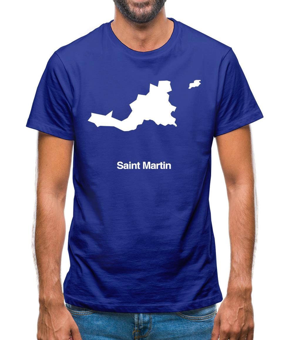 Saint Martin Silhouette Mens T-Shirt Saint Martin Silhouette Mens T-Shirt