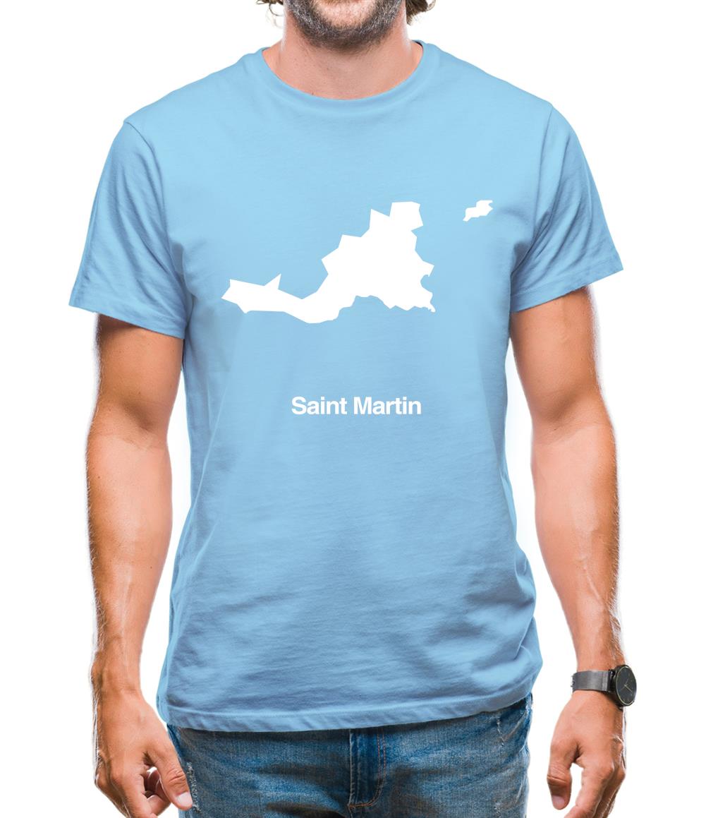 Saint Martin Silhouette Mens T-Shirt Saint Martin Silhouette Mens T-Shirt