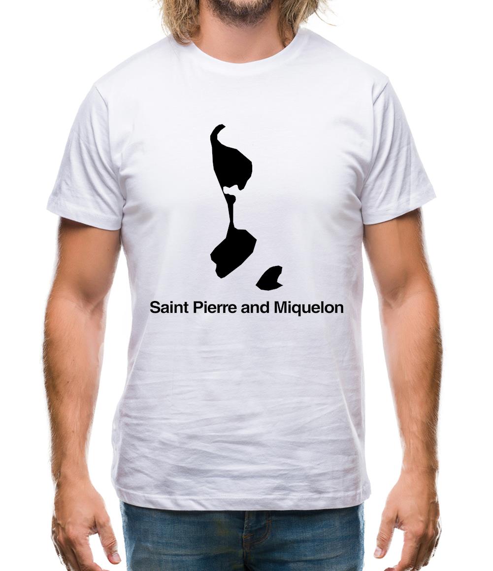 Saint Pierre And Miquelon Silhouette Mens T-Shirt Saint Pierre And Miquelon Silhouette Mens T-Shirt