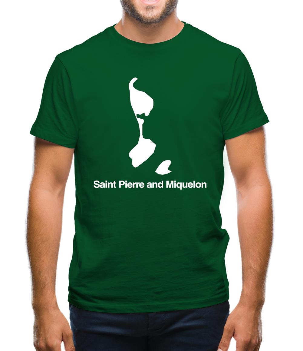 Saint Pierre And Miquelon Silhouette Mens T-Shirt Saint Pierre And Miquelon Silhouette Mens T-Shirt