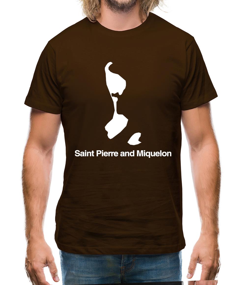 Saint Pierre And Miquelon Silhouette Mens T-Shirt Saint Pierre And Miquelon Silhouette Mens T-Shirt