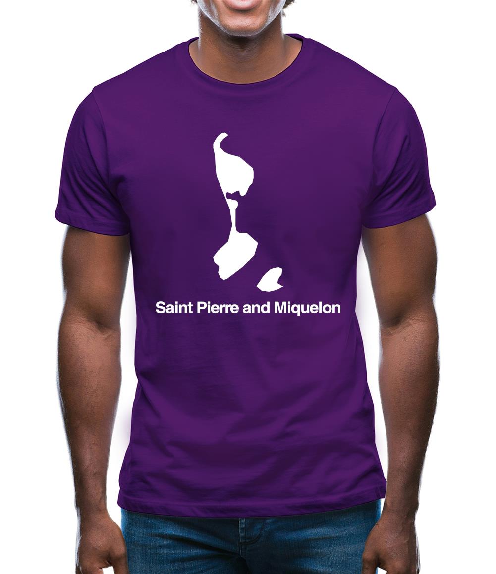 Saint Pierre And Miquelon Silhouette Mens T-Shirt Saint Pierre And Miquelon Silhouette Mens T-Shirt