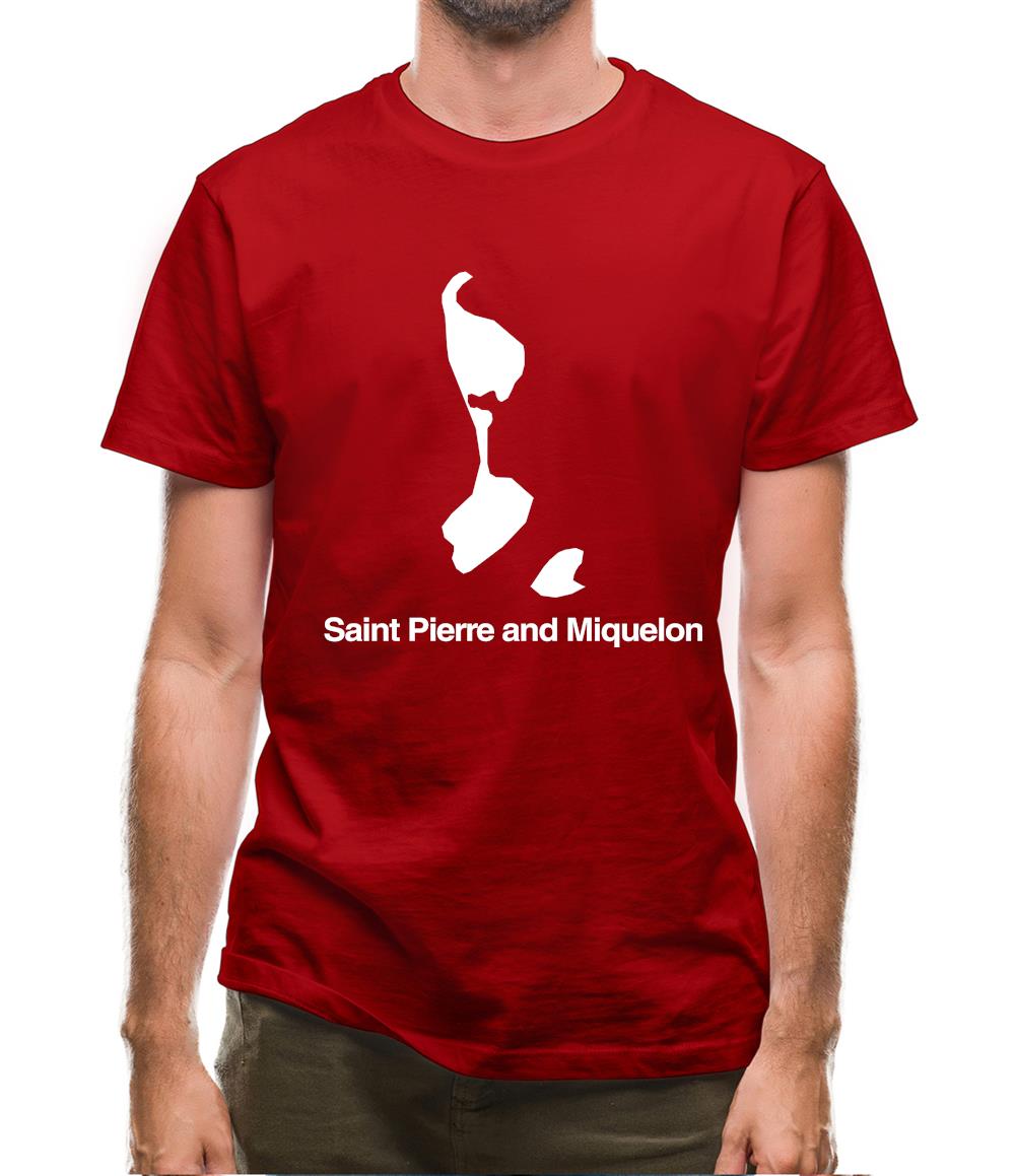 Saint Pierre And Miquelon Silhouette Mens T-Shirt Saint Pierre And Miquelon Silhouette Mens T-Shirt
