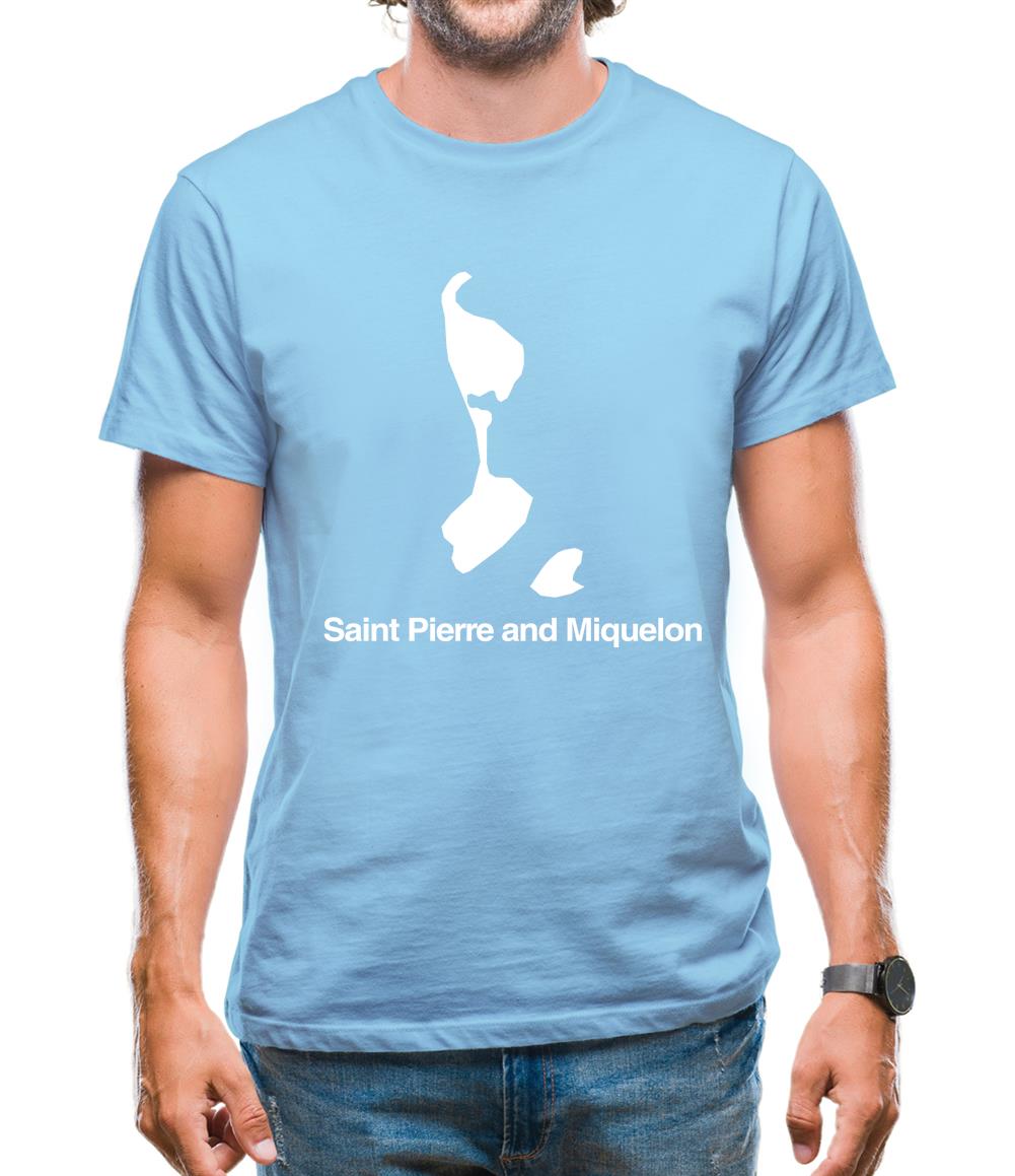 Saint Pierre And Miquelon Silhouette Mens T-Shirt Saint Pierre And Miquelon Silhouette Mens T-Shirt